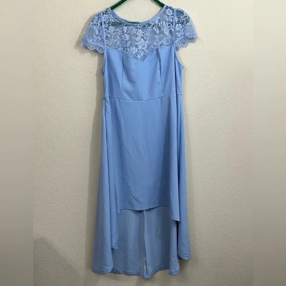 shein blue lace dress SHEIN Lady Royal Blue Elegant Dress For Women, Short Sleeve Hollow Out Lace Bodycon Dress, Suitable For Wedding Guests,Business Casual Woman
